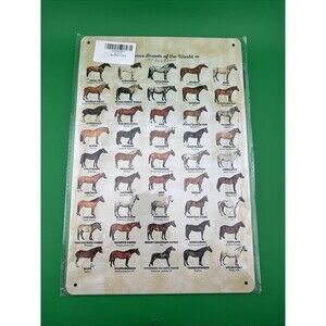Horse Knowledge Metal Tin Sign Horse Breeds Of The World